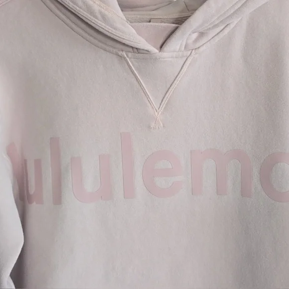 Lululemon Graphic All Yours Logo Hoodie Light Pink 8 & 21”ptp💎Retail $118 - Picture 4 of 6